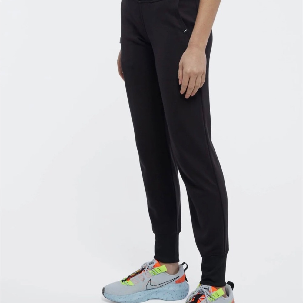 Women's Rib Band High-Waisted Jogger, Black size small